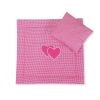 Ensemble de Linge de Lit pour Landau 2 pcs Rose à Carreaux Cœurs