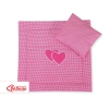 Ensemble de Linge de Lit pour Landau 2 pcs Rose à Carreaux Cœurs
