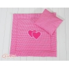 Ensemble de Linge de Lit pour Landau 2 pcs Rose à Carreaux Cœurs