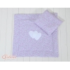Ensemble de Linge de Lit pour Landau 2 pcs Rose Fleurs Cœurs