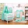 Ensemble de Linge pour Lit Bébé 7 pcs avec Ciel Menthe Cœurs