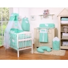 Ensemble de Linge pour Lit Bébé 7 pcs avec Ciel Menthe Cœurs