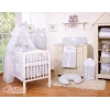 Ensemble de Linge pour Lit Bébé 7 pcs avec Ciel Noir à Pois Cœurs
