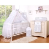Ensemble de Linge pour Lit Bébé 7 pcs avec Ciel Noir à Pois Cœurs