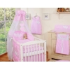 Ensemble de Linge pour Lit Bébé 7 pcs avec Ciel Rose à Pois Cœurs
