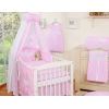 Ensemble de Linge pour Lit Bébé 7 pcs avec Ciel Rose à Pois Cœurs