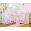 Ensemble de Linge pour Lit Bébé 7 pcs avec Ciel Rose Rayures Cœurs