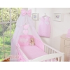 Ensemble de Linge pour Lit Bébé 7 pcs avec Ciel Rose Rayures Cœurs