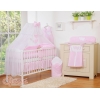 Ensemble de Linge pour Lit Bébé 7 pcs avec Ciel Rose Rayures Cœurs