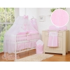 Ensemble de Linge pour Lit Bébé 7 pcs avec Ciel Rose Rayures Cœurs