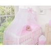 Ensemble de Linge pour Lit Bébé 7 pcs avec Ciel Rose Rayures Cœurs