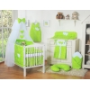 Ensemble de Linge pour Lit Bébé 7 pcs avec Ciel Vert à Pois Cœurs