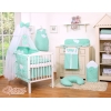 Ensemble Ligne Ciel Tour de Lit Bébé 5pcs Menthe à Pois Cœurs