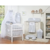 Ensemble Linge de Lit Bebe 5 pcs Moustiquaire Gris Cœurs