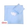 Ensemble pour Landau 2 pcs Coussin Couverture  Bleu à Pois Cœurs