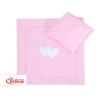 Ensemble pour Landau 2 pcs Coussin Couverture  Rose à Pois Cœurs