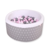 Piscine à Balles Minky avec Balles 200pcs Gris à Étoiles
