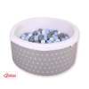 Piscine à Balles Minky avec Balles 200pcs Gris à Étoiles