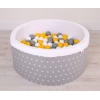 Piscine à Balles Minky avec Balles 200pcs Gris à Étoiles