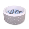 Piscine à Balles Minky avec Balles 200pcs Gris à Étoiles