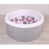 Piscine à Balles Minky avec Balles 200pcs Gris à Étoiles