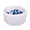 Piscine à Balles Minky avec Balles 200pcs Blanche à Étoiles