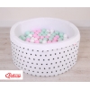 Piscine à Balles Minky avec Balles 200pcs Blanche à Étoiles