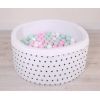 Piscine à Balles Minky avec Balles 200pcs Blanche à Étoiles