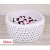 Piscine à Balles Minky avec Balles 200pcs Blanche à Étoiles
