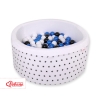 Piscine à Balles Minky avec Balles 200pcs Blanche à Étoiles