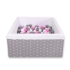 Piscine à Balles Carrée  Minky avec Balles 200pcs Blanche  Gris à Étoiles