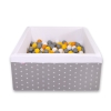 Piscine à Balles Carrée  Minky avec Balles 200pcs Blanche  Gris à Étoiles