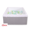 Piscine à Balles Carrée  Minky avec Balles 200pcs Blanche  Gris à Étoiles
