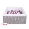 Piscine à Balles Carrée  Minky avec Balles 200pcs Blanche  Gris à Étoiles
