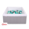 Piscine à Balles Carrée  Minky avec Balles 200pcs Blanche  Gris à Étoiles