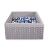 Piscine à Balles Minky avec Balles 200pcs Carrée Gris à Étoiles