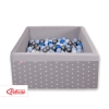 Piscine à Balles Minky avec Balles 200pcs Carrée Gris à Étoiles