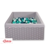 Piscine à Balles Minky avec Balles 200pcs Carrée Gris à Étoiles