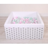 Piscine à Balles Carrée  Minky avec Balles 200pcs Blanche à Étoiles