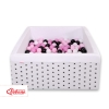 Piscine à Balles Carrée  Minky avec Balles 200pcs Blanche à Étoiles