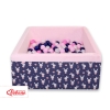 Carrée Piscine à Balles Minky avec Balles 200pcs Bleu Lapins