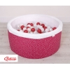 Piscine à Balles Carrée Minky avec Balles 200pcs Bordeaux