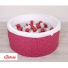 Piscine à Balles Carrée Minky avec Balles 200pcs Bordeaux