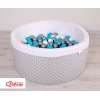 Piscine à Balles Minky avec Balles 200pcs Gris à Pois
