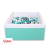 Carrée Piscine à Balles Minky avec Balles 200pcs Menthe