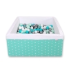 Carrée Piscine à Balles Minky avec Balles 200pcs Menthe