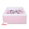 Piscine à Balles Carrée Minky avec Balles 200pcs Rose