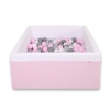 Piscine à Balles Carrée Minky avec Balles 200pcs Rose