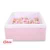 Piscine à Balles Carrée Minky avec Balles 200pcs Rose