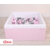 Piscine à Balles Carrée Minky avec Balles 200pcs Rose